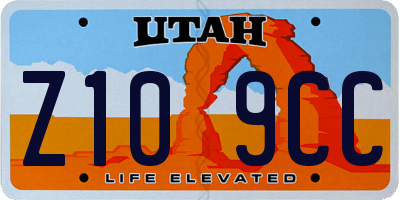 UT license plate Z109CC