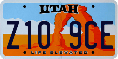 UT license plate Z109CE