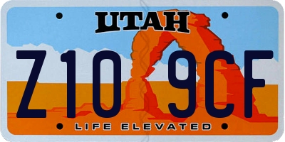 UT license plate Z109CF