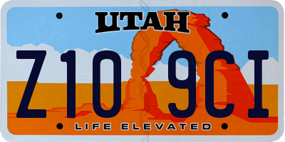 UT license plate Z109CI