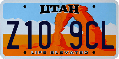 UT license plate Z109CL
