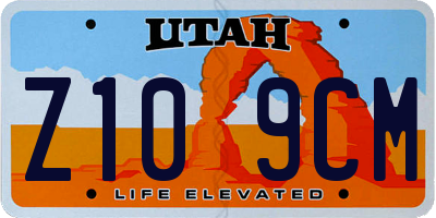 UT license plate Z109CM