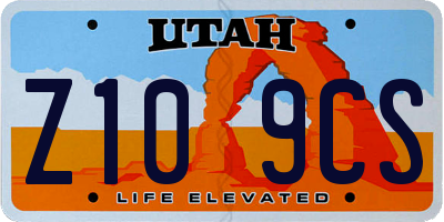 UT license plate Z109CS