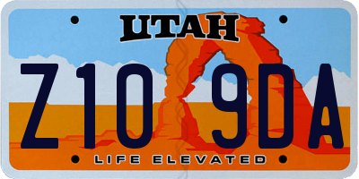 UT license plate Z109DA