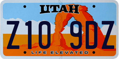 UT license plate Z109DZ