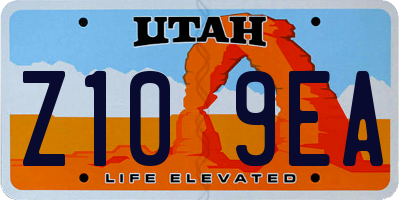 UT license plate Z109EA