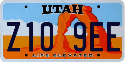 UT license plate Z109EE