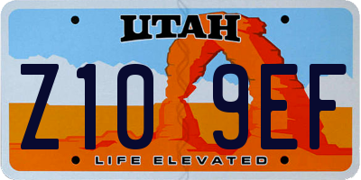 UT license plate Z109EF