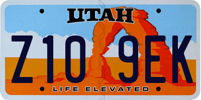 UT license plate Z109EK