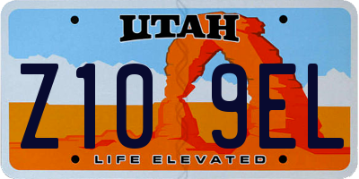 UT license plate Z109EL