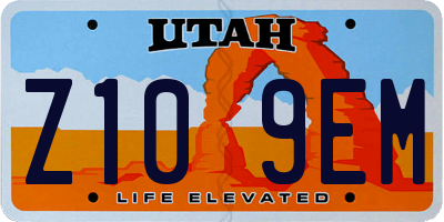 UT license plate Z109EM