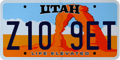 UT license plate Z109ET