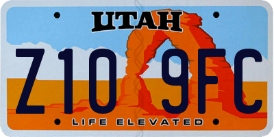 UT license plate Z109FC