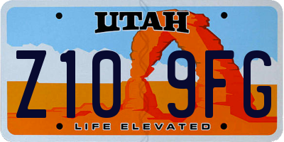 UT license plate Z109FG