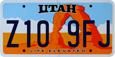 UT license plate Z109FJ
