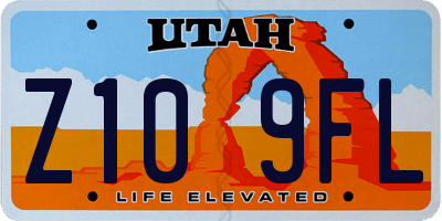 UT license plate Z109FL
