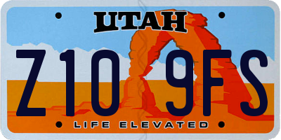 UT license plate Z109FS