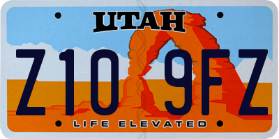 UT license plate Z109FZ