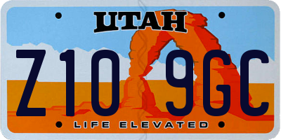 UT license plate Z109GC