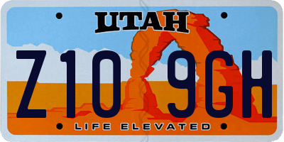 UT license plate Z109GH