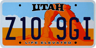 UT license plate Z109GI