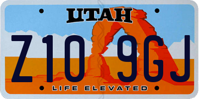 UT license plate Z109GJ