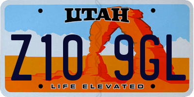 UT license plate Z109GL