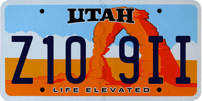 UT license plate Z109II