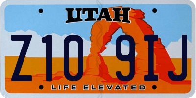 UT license plate Z109IJ