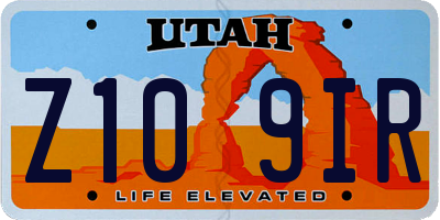 UT license plate Z109IR