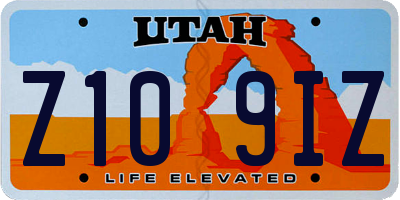 UT license plate Z109IZ