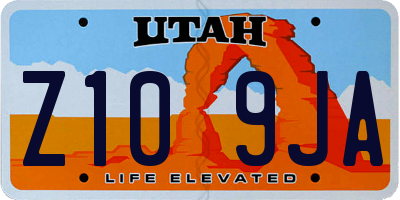 UT license plate Z109JA