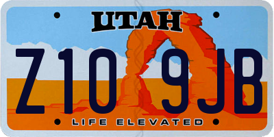 UT license plate Z109JB