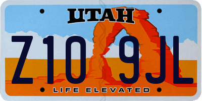 UT license plate Z109JL