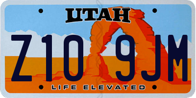 UT license plate Z109JM