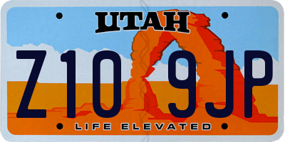 UT license plate Z109JP