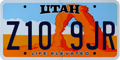 UT license plate Z109JR