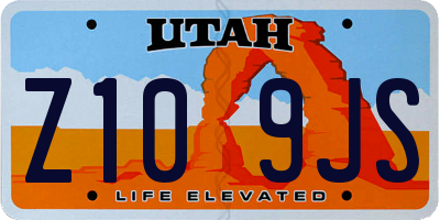 UT license plate Z109JS