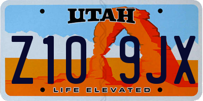 UT license plate Z109JX