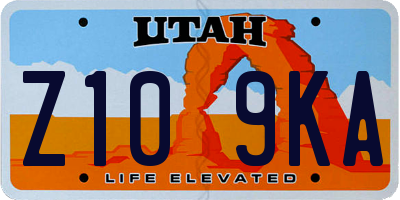 UT license plate Z109KA