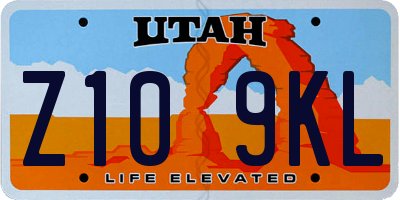 UT license plate Z109KL