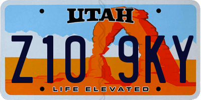 UT license plate Z109KY