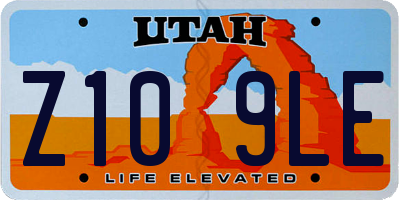 UT license plate Z109LE