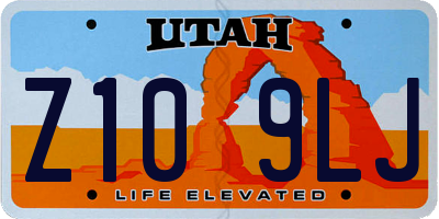 UT license plate Z109LJ