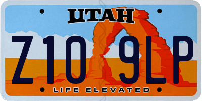UT license plate Z109LP
