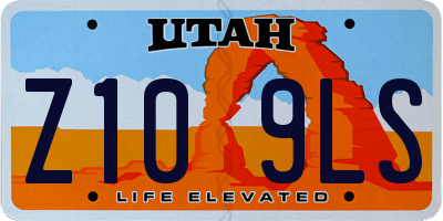 UT license plate Z109LS