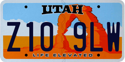 UT license plate Z109LW