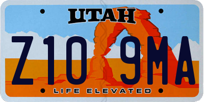 UT license plate Z109MA
