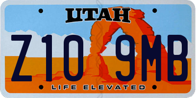 UT license plate Z109MB