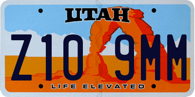 UT license plate Z109MM